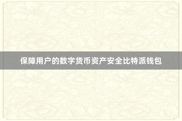 保障用户的数字货币资产安全比特派钱包