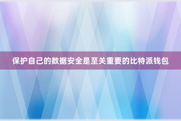 保护自己的数据安全是至关重要的比特派钱包