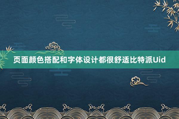 页面颜色搭配和字体设计都很舒适比特派Uid