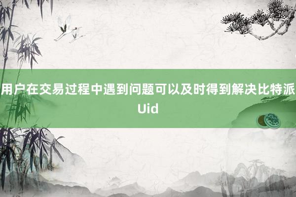 用户在交易过程中遇到问题可以及时得到解决比特派Uid