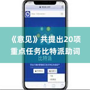 《意见》共提出20项重点任务比特派助词