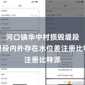 河口镇华中村损毁堤段因堤段内外存在水位差注册比特派