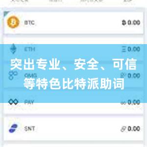 突出专业、安全、可信等特色比特派助词